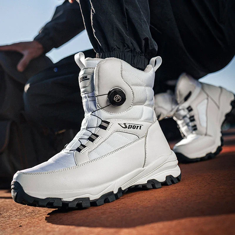 

New High-quality Men's snow boots Warm Plush Winter Boots shoes Outdoor Snow boots Non-slip Platform shoes