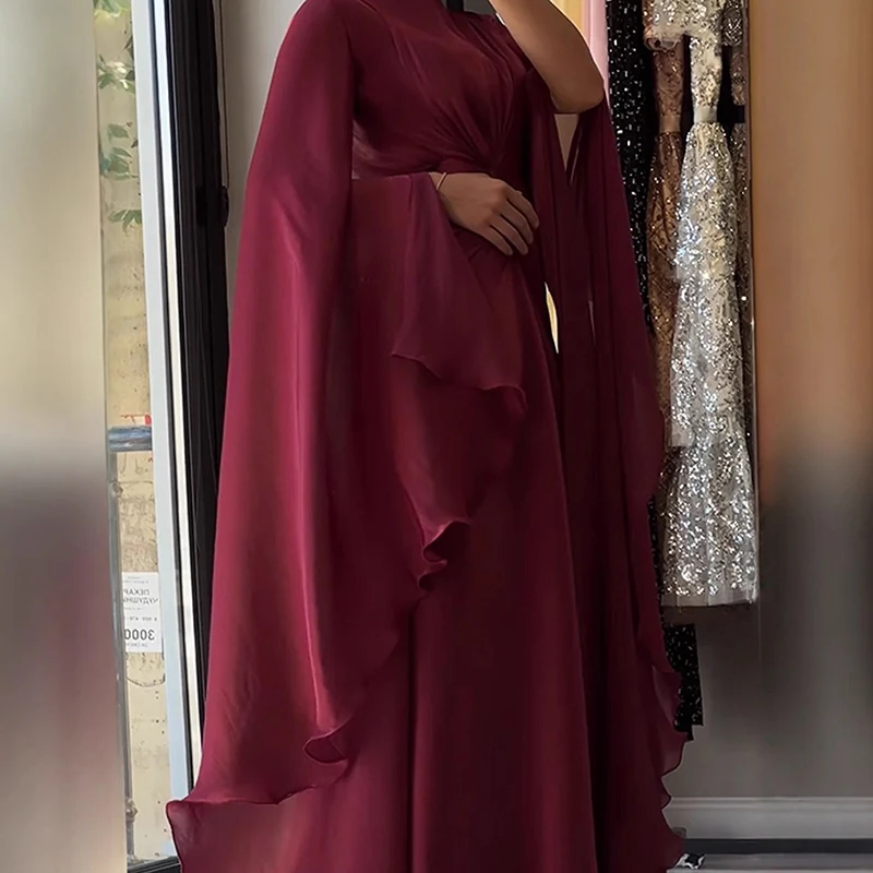 

Офисные плиссированные шифоновые платья для отдыха, женское платье-халат с круглым вырезом и рукавами «летучая мышь», элегантное весеннее однотонное длинное платье с высокой талией