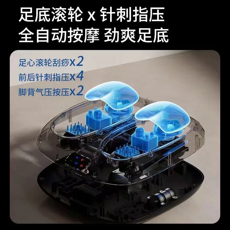 

Настраиваемый автоматический массажер для ног с функцией разминания, термотерапии, воздушной компрессией и вибрации для стоп и икр.