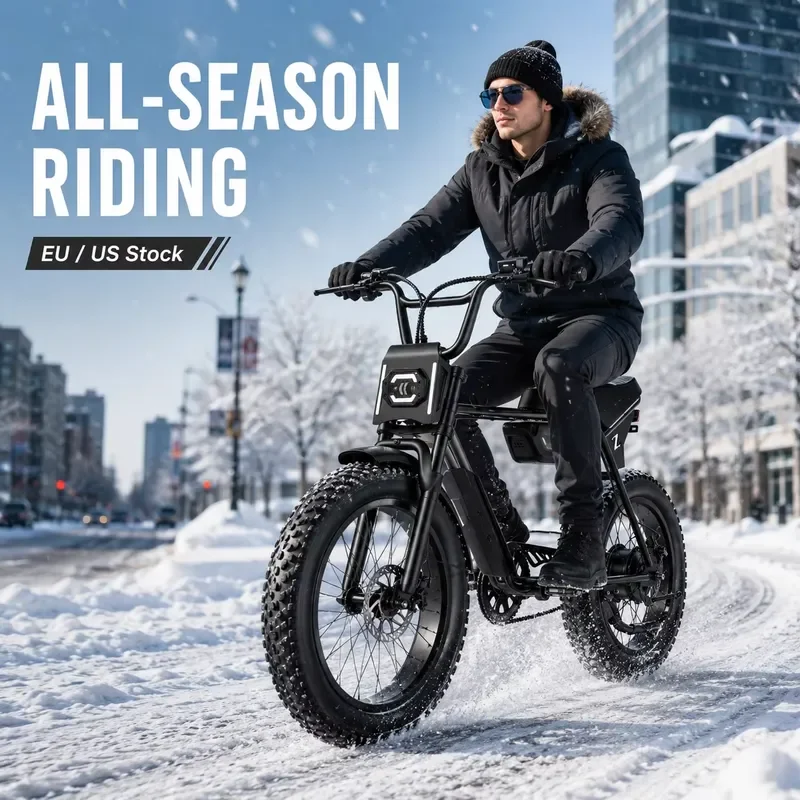 STROVAN US EU Brazil Stock V8 Front Suspension Electric Fat Bike with 20x4 Inch Fat Tires Factory Supply for Dealer Bulk