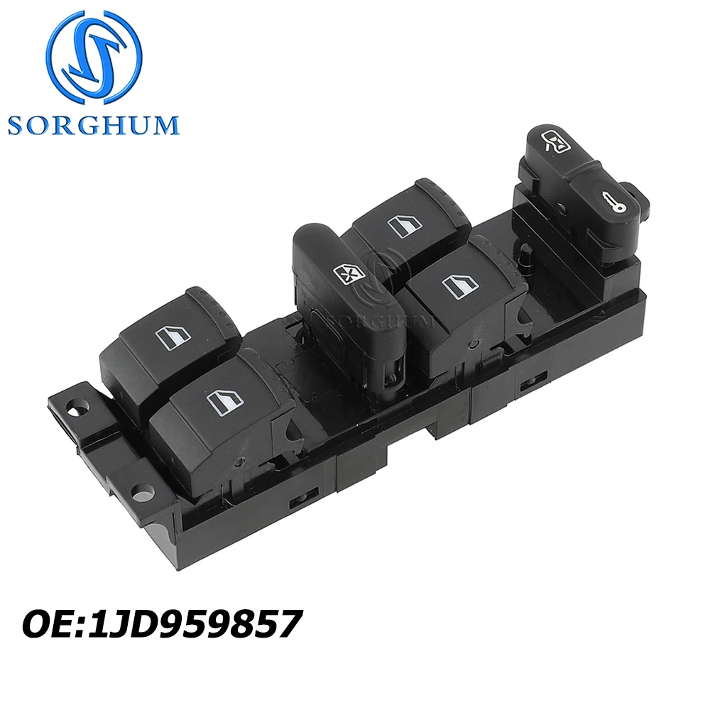 SORGHUM 1JD959857 Driver Side Electric Window Master Switch Button Fits For VW Golf 4 Passat B5 Seat Leon Toledo Jetta 2000-2009