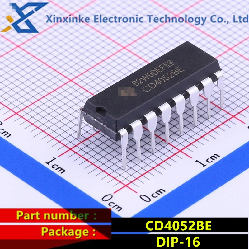 CD4052BE DIP-16 Multiplexer Switch ICs 4-Ch. Analog CD4052B 2-channel 4:1 analog switch with low on leakage current Original