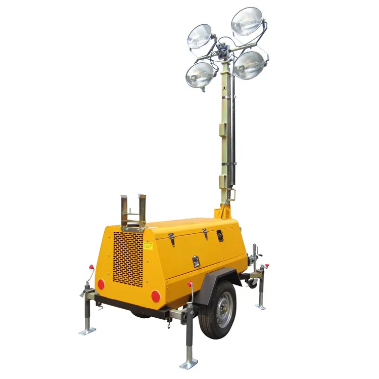 Generator Light Tower Diesel Engine Powered Generator Light Tower Shockproof Base Farm Outdoor Night Working LED Lighting Tower