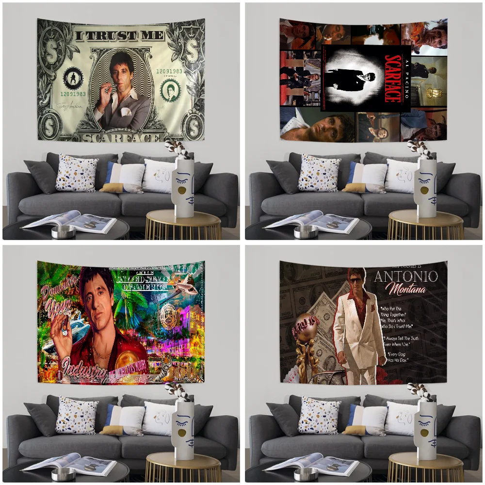 

Movie Scarface Hanging Bohemian Tapestry For Living Room Home Dorm Decor Japanese Tapestry