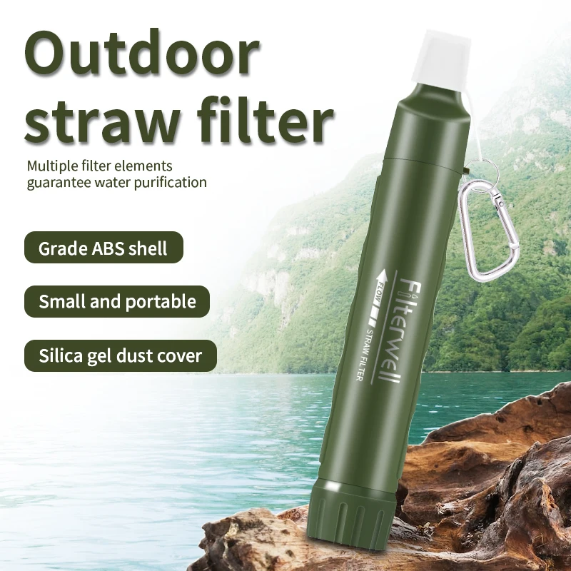 

Filterwell Mini Filter Water Straw Personal Portable Outdoor Travel and Camping Supplies for Hiking Survival Emergency Drinking