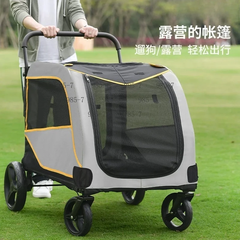 Foldable Pet Cart, Suitable for medium and large pets, also usable as walking aid for the elderly and disabled