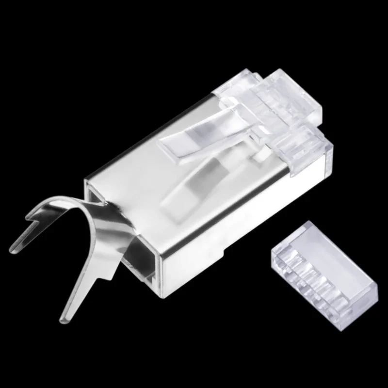 CNCOB 30 قطعة Cat 7 RJ45 شبكة كابلات الموصلات Cat6a كريستال التوصيل درع FTP rj-45 وحدات موصل شبكة إيثرنت موصل