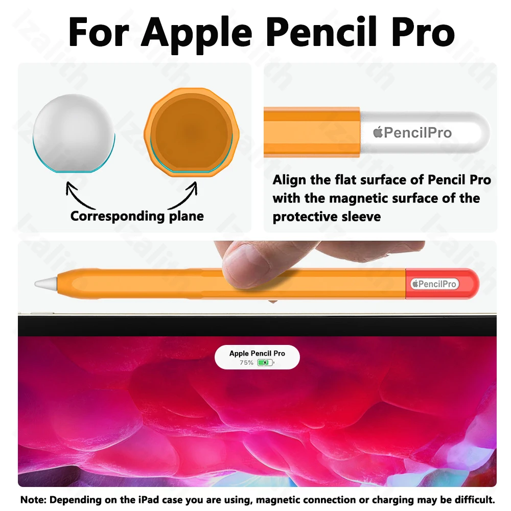 Piórnik do Apple Pencil Pro Dopasowany kolorystycznie miękki silikonowy ultracienki pokrowiec ochronny na iPada Pencil Pro — zdjęcie 5