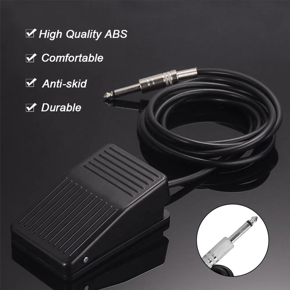Tattoo Foot Switch Pedal Black Wired Non Slip Foot Controller with Cable for Tattoo Machine and Power Supply Equipment