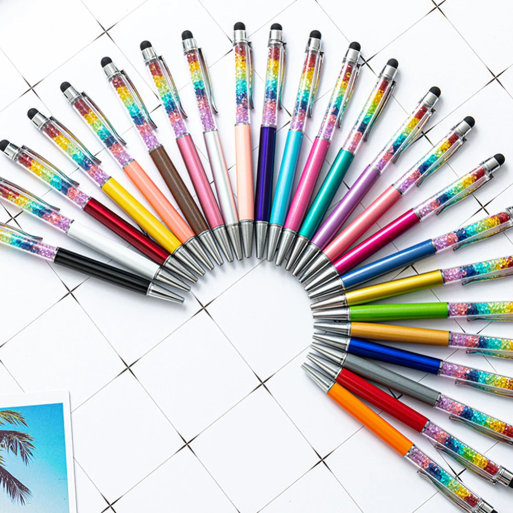 

300pcs Crystal Diamond Ballpoint Pen + Universal Stylus Touch Screen For iPhone IPad Tablet Android Smartphone