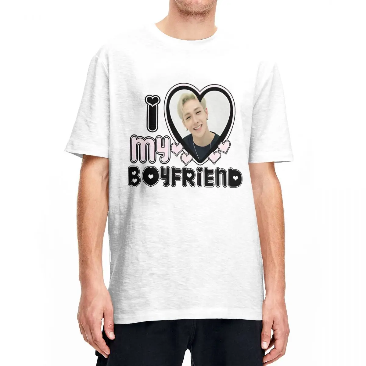 Bang Chan T-Shirt Men I Love my Boyfriend Vintage Cotton T-Shirts Summer O-Neck Novelty Tees Hot Sale Oversized Tops