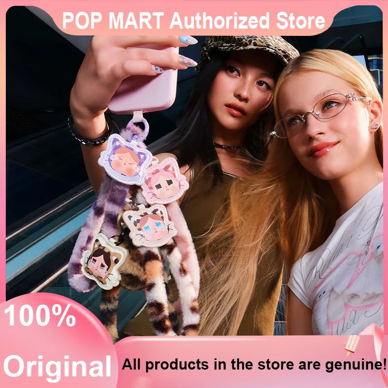 POP MART CRYBABY Serie Wild but Cutie Ciondolo in peluche in vinile Scatola cieca Fascino per telefono Scatola misteriosa Indovina borsa Decorazione Regali per bambole