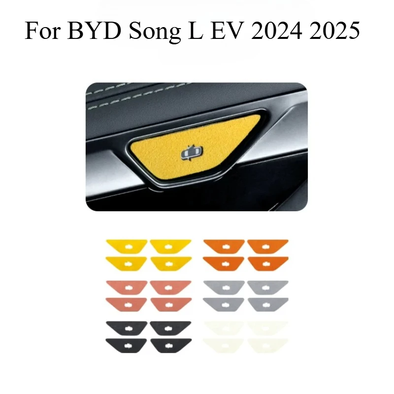 

For BYD Song L EV 2024 2025 Door Handle Decorative Sticker, Suede Door Panel Wrapping Protective Film