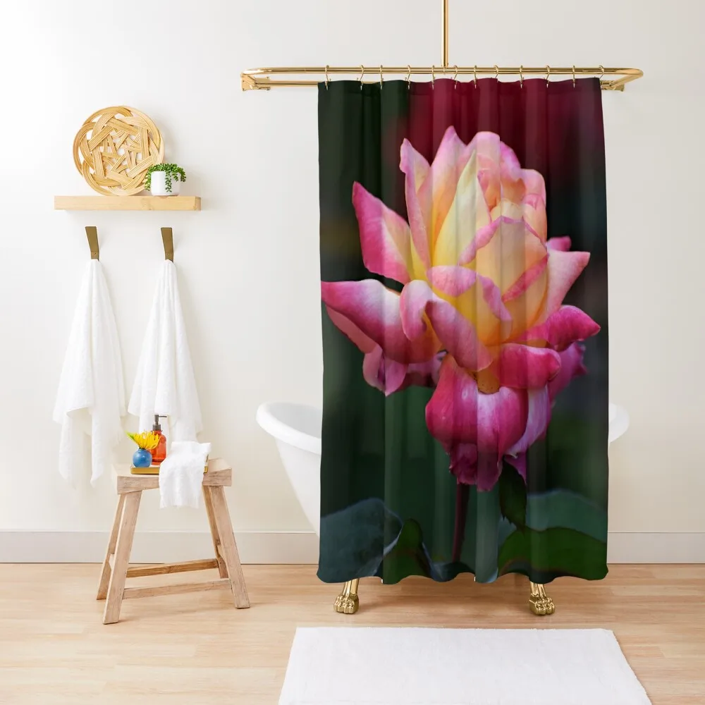 

The Glowing Rose Shower Curtain Bathroom Showers Anti-Mold Waterproof Shower Bathroom Fabric Luxury Bathroom Shower Curtain
