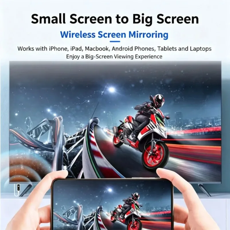 Plug and Play 5G Wireless HDMI-Compatible Screen Cast Dongle Low Latency Mirror Adapter For Projector Monitor TV