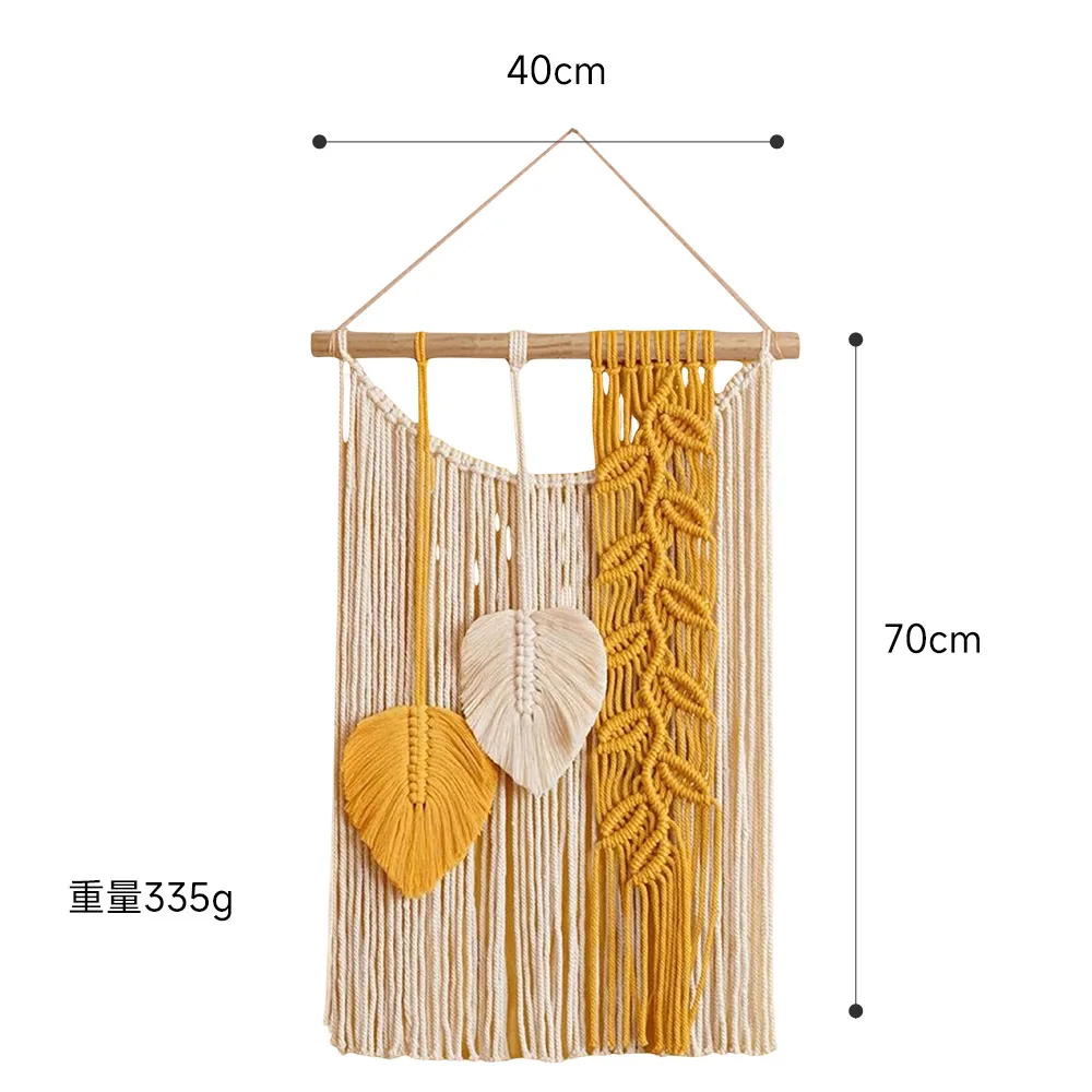 마크라메 손으로 짠 벽 태피스트리, 거실 침실 장식, 창의적인 DIY 홈 데코, 40x70cm