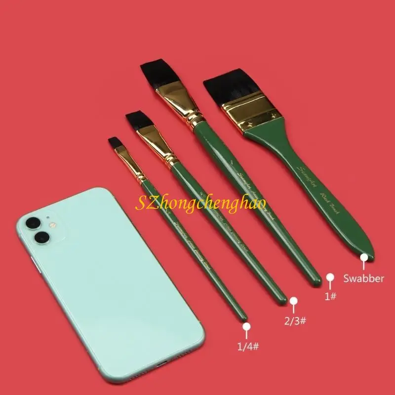 

4pcs Durable Watercolor Brushes Soft, Sturdy, Easy-to-Clean Nylon Bristles 601D