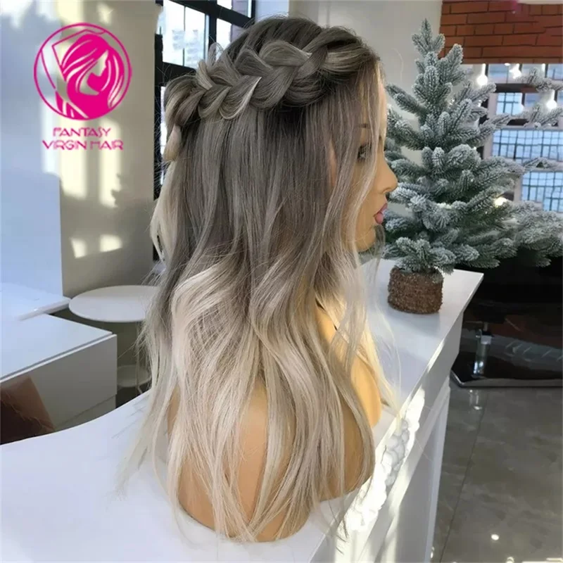 Balayage Ash blond koronkowa peruka na przód miód blond 13x 4/13x6 falista Remy koronkowa peruka dla kobiet wyróżnij ludzkie włosy