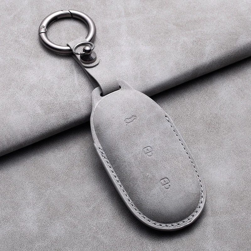 For Leading Ideal One Li Auto L9 For Li Lixiang L7 L8 2022 2023 Keychain Accessories Suede Leather Car Smart Key Fob Case Cover