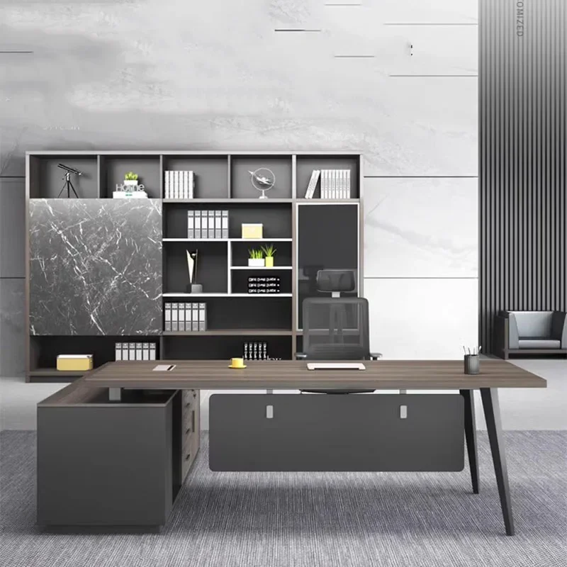 

Conference Storage Office Desk Corner Monitor Stand Up Meeting Boss Luxury Office Desk Workbench Scrivania Legno Furniture HDH