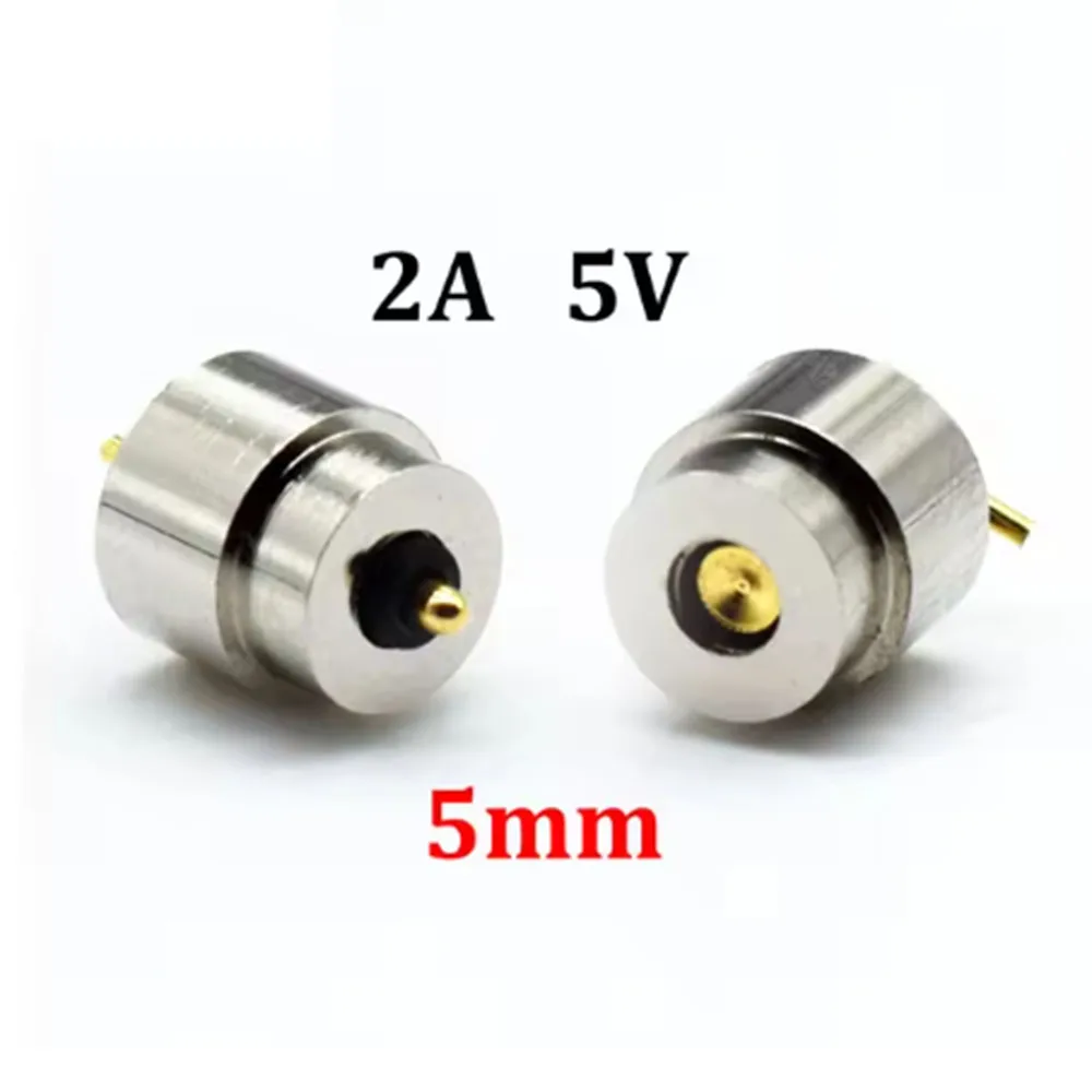 1Pair Spring-Loaded Magnetic Pogo Pin Connector 2Pin Male Female 10A 2A 5V DC Power Charge Probe Magnet Charging Connector