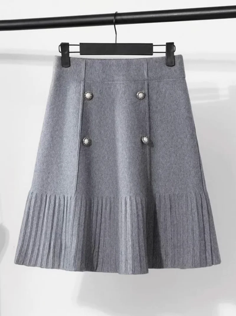 2026 Spring & Autumn High Waist Slimming Knit Skirt, Large Size Elegant Mini Skirt for Women, Casual Fashion, W2282