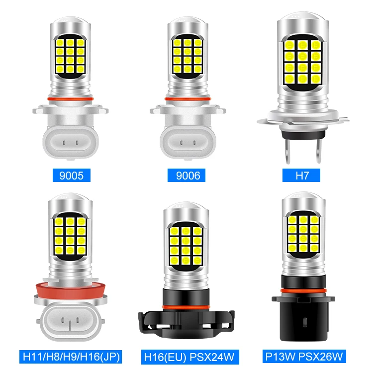 1Pcs H11 H8 9006 HB4 9005 PSX24W H16 EU HB4 PSX26W P13W LED Two-color 2 In 1 Switch Mode Auto Lamp Car Anti Fog Light Bulb 12V