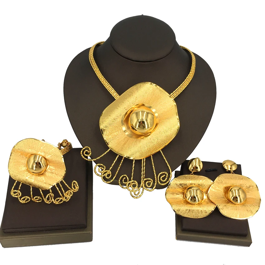 

Yuminglai Dubai Jewelry Sets for Women African Luxury Jewelry Sets Italian Gold-Plated Jewelry Sets FHK13259