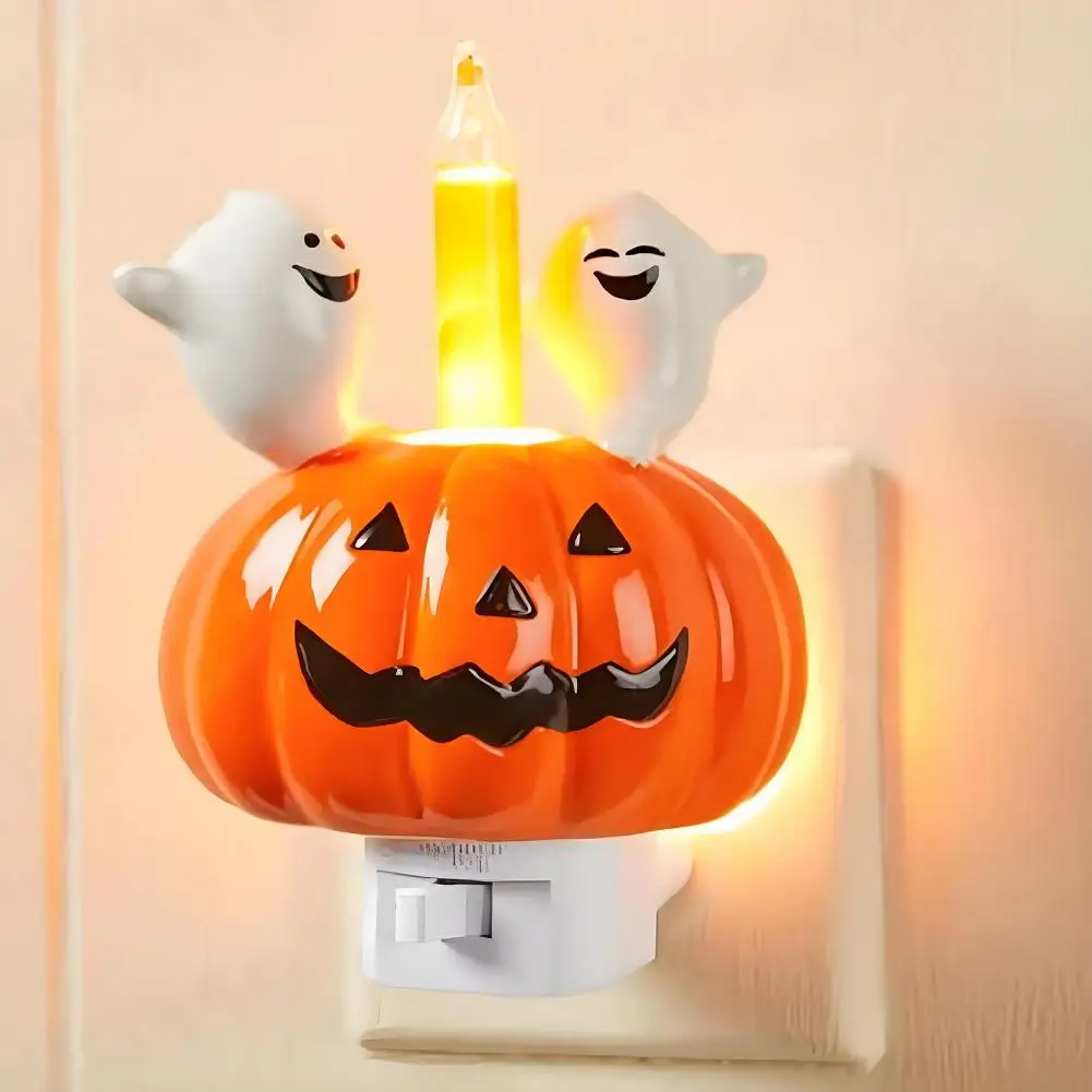 Halloween Party Decoration Spooky Led Pumpkin Decorative Lights for Halloween Ghost Campfire Nightlight with Flickering Flame