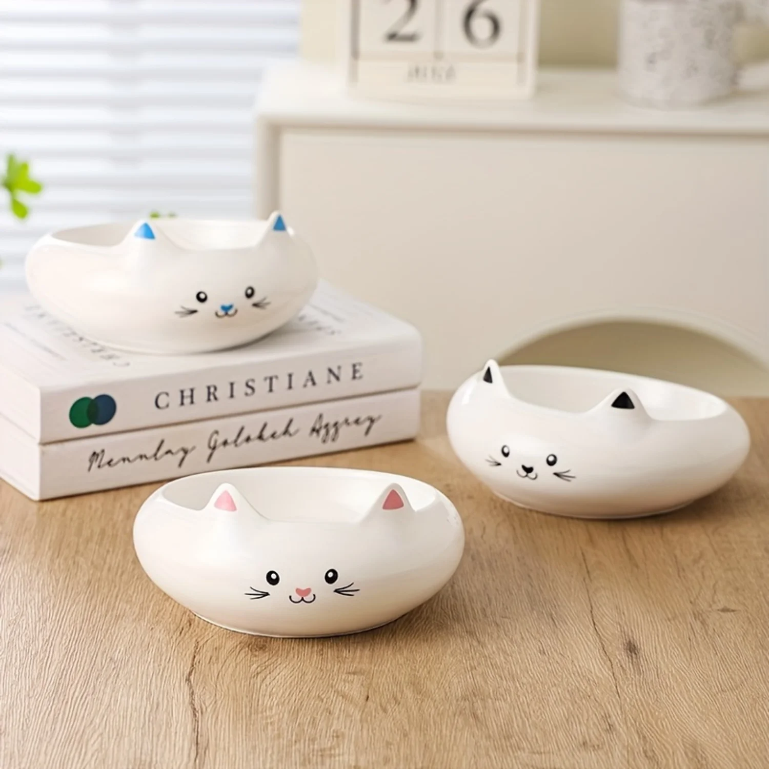 Elevated Ceramic Cat Bowls with Neck Protection, Anti-Tip Double Dishes for Cats and Dogs - Perfect Food and Water Bowls for Pet