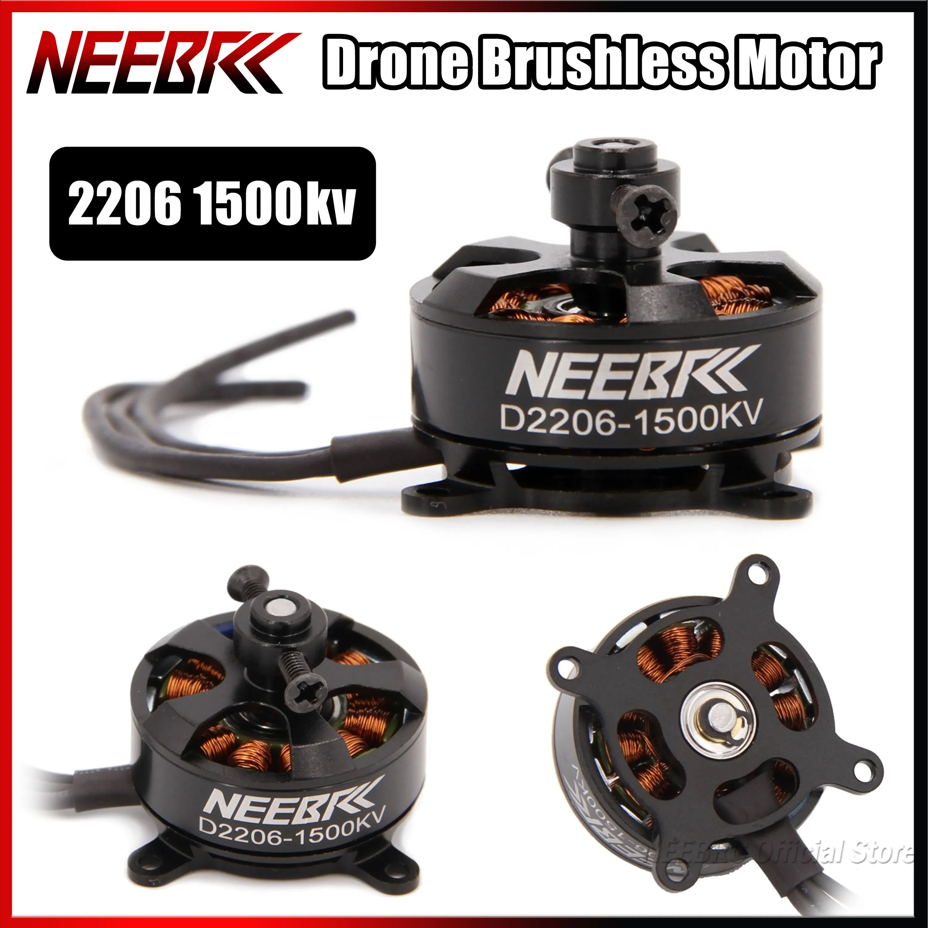 

NEEBRC 2206 1500KV RC FPV Drone Brushless Motor 2-3S for Fixed Wing Aircraft Quadcopter Multicopter UAV ESC Speed Controller Toy