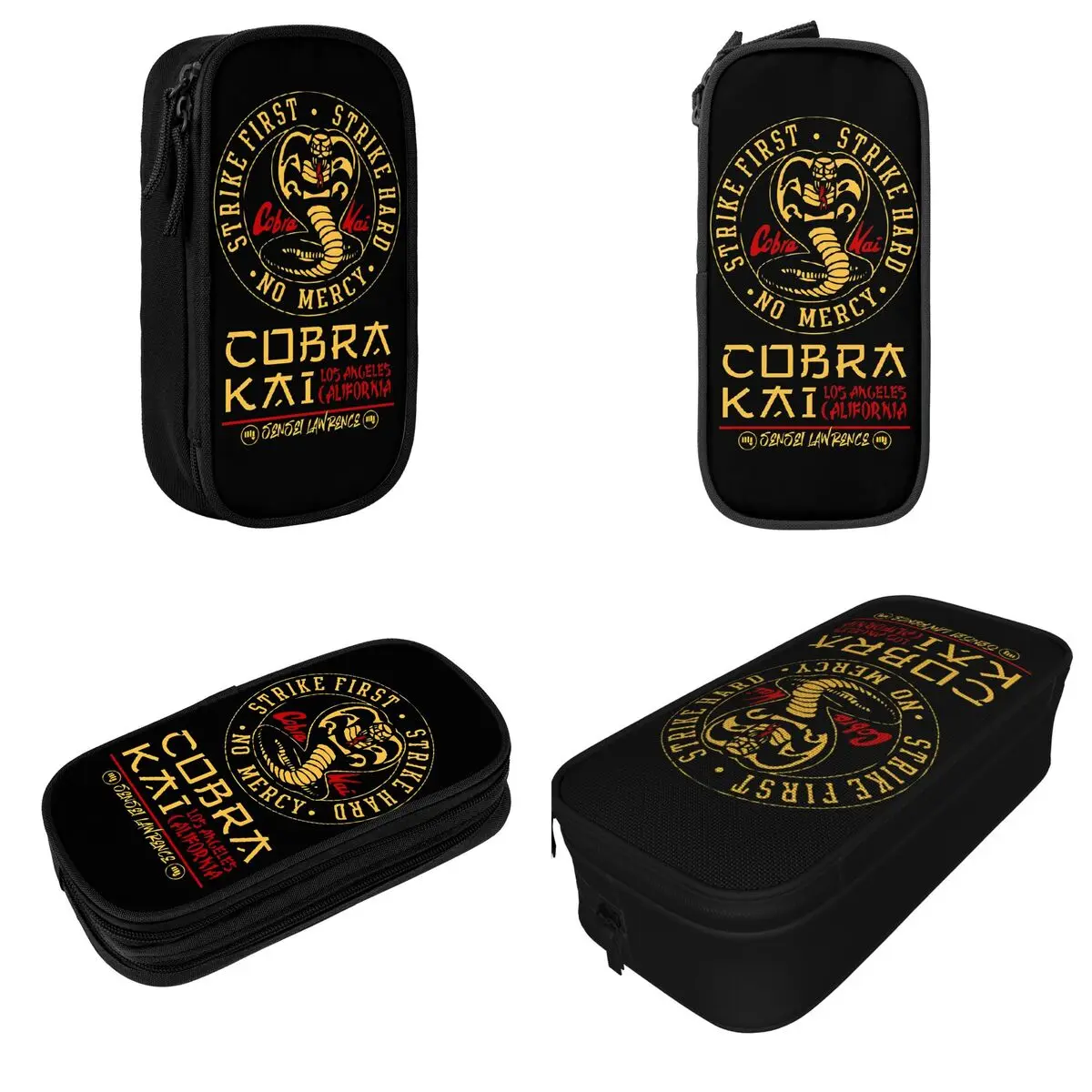 Cobra Kai Team Logo Tv Drama serpenti astuccio portapenne divertente ragazza ragazzo materiale scolastico di grande capacità astuccio con cerniera