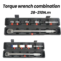 Torque Wrench Set 28-210N.m Dual Direction Bike Socket Tool Pro Repair Kit Spanner Pro Motorcycle Repair Kit Hand Tools Set