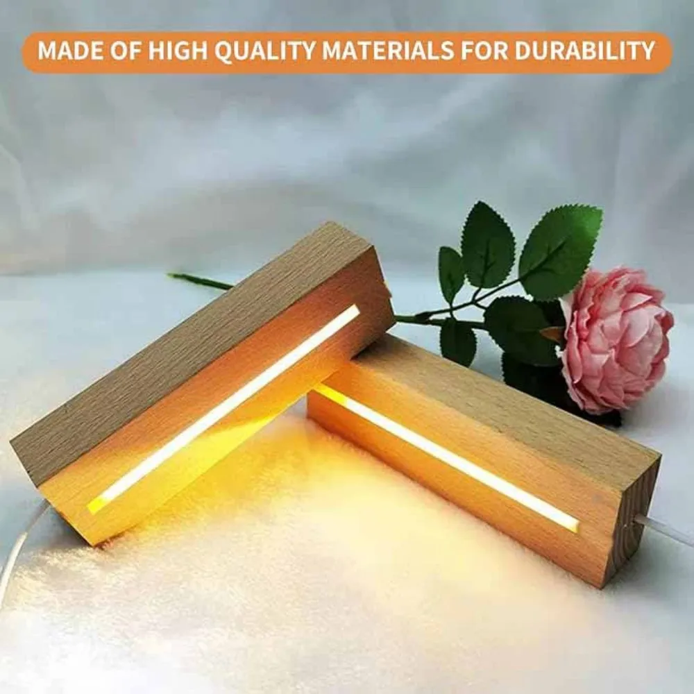 Lampu LED Kayu dengan Lampu Malam USB Akrilik DIY 3/7 Warna Dekorasi Rumah Hadiah Natal Anak-anak Lampu Suasana Keluarga Orang Tua