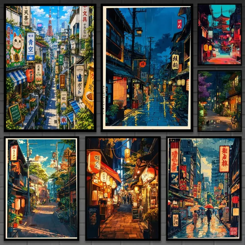 Tokyo Alley Poster Versatile HD Waterproof Wall Art Self-Adhesive Decor for Any Space Ideal Gift