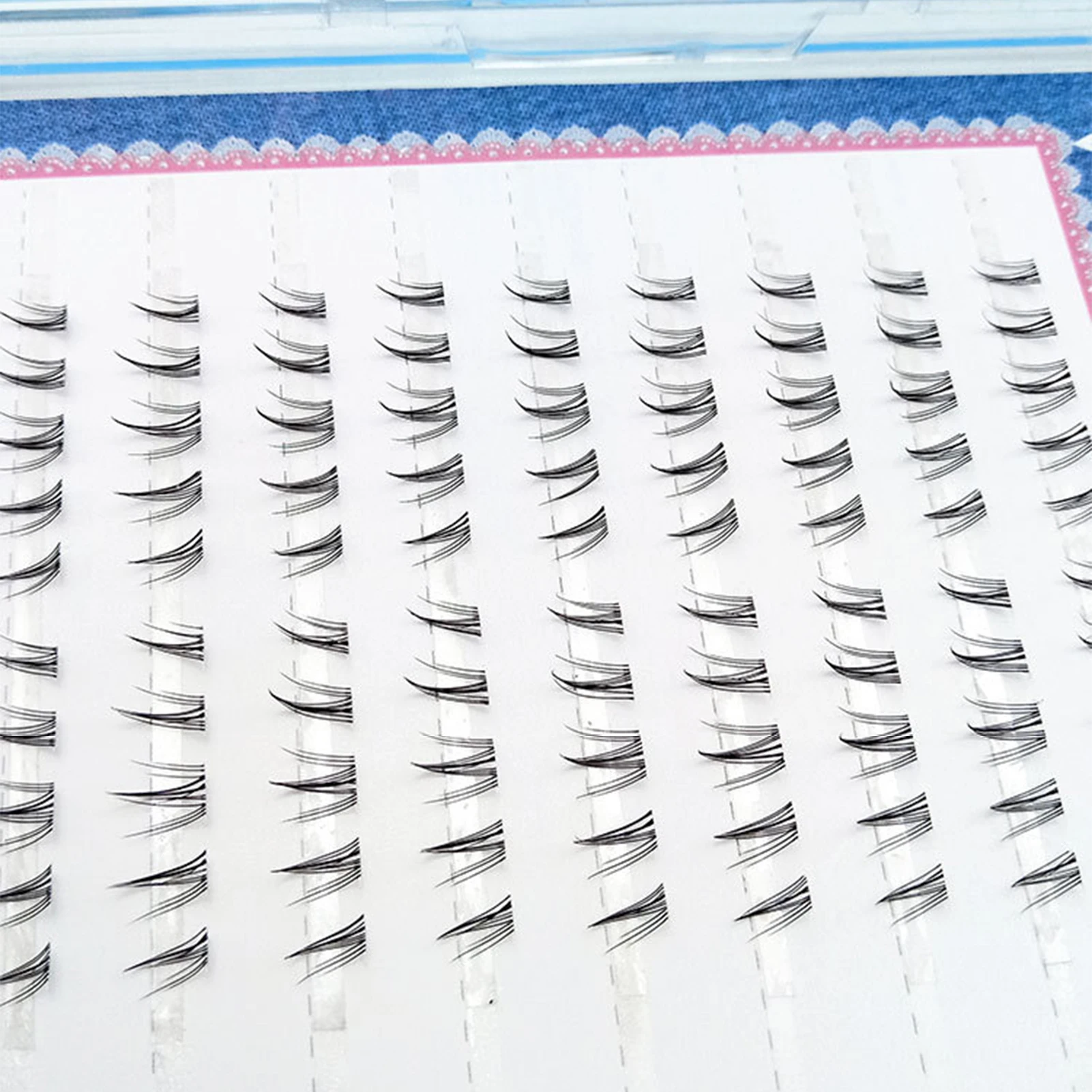 Girls Night Out lower lash clusters 5-7mm black C curl chemical fiber realistic bottom eyelashes soft manga look 10 rows