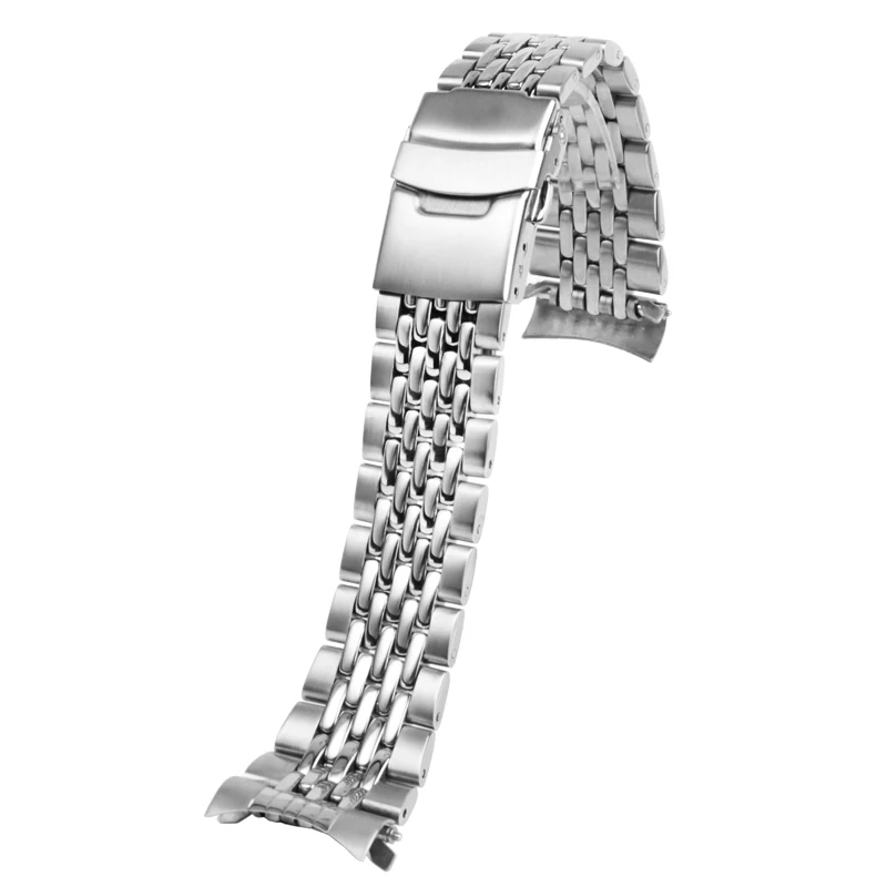 22mm curved 304 stainless steel watch strap waterproof silver watchband for Seiko 5 Sport GMT series SSK001K1 SSK003K1 SSK005K1