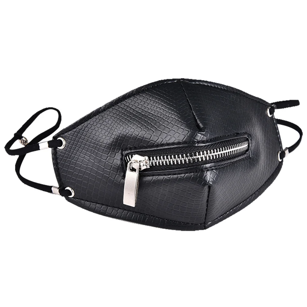 قناع وجه أسود للجنسين بتصميم سحاب مقاوم للرياح والغبار لعروض المسرح الرياضي في الهواء الطلق