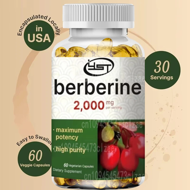

Berberine Supplement | 60 Vegetarian Capsules, 97% Pure Aspartate HCL - Plant Based, Vegetarian, Non GMO