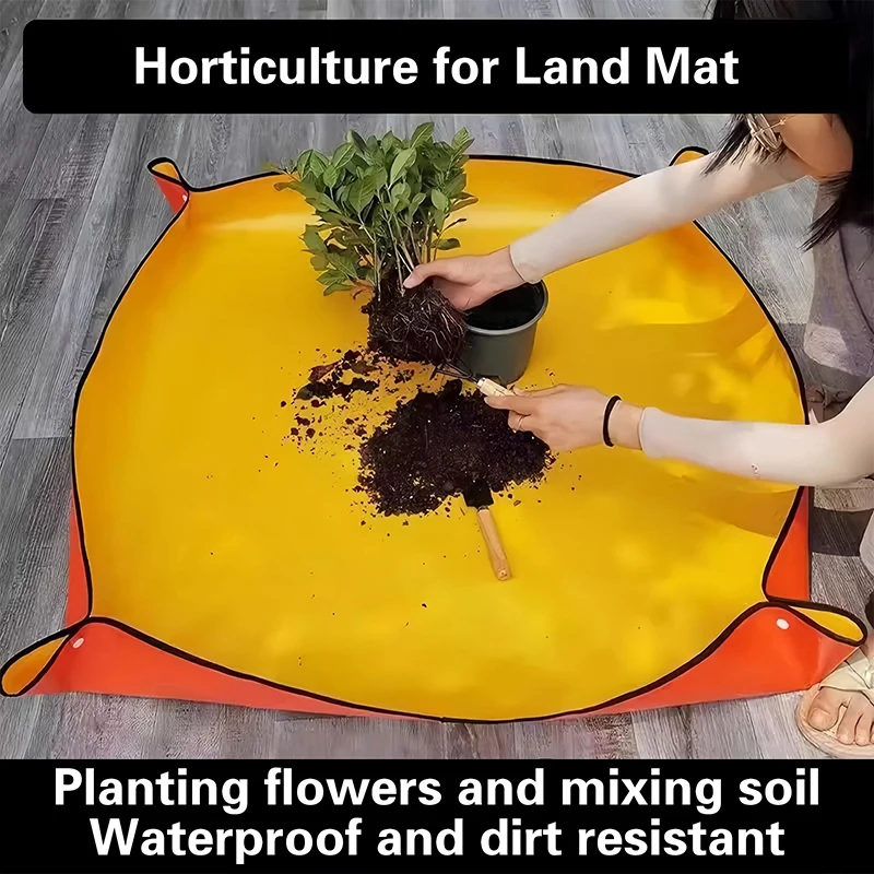 1pc Waterproof Foldable Garden Planting Mat Potting Pad For Flower Pot Plant Transplanting Farm Bonsai Gardening Tools