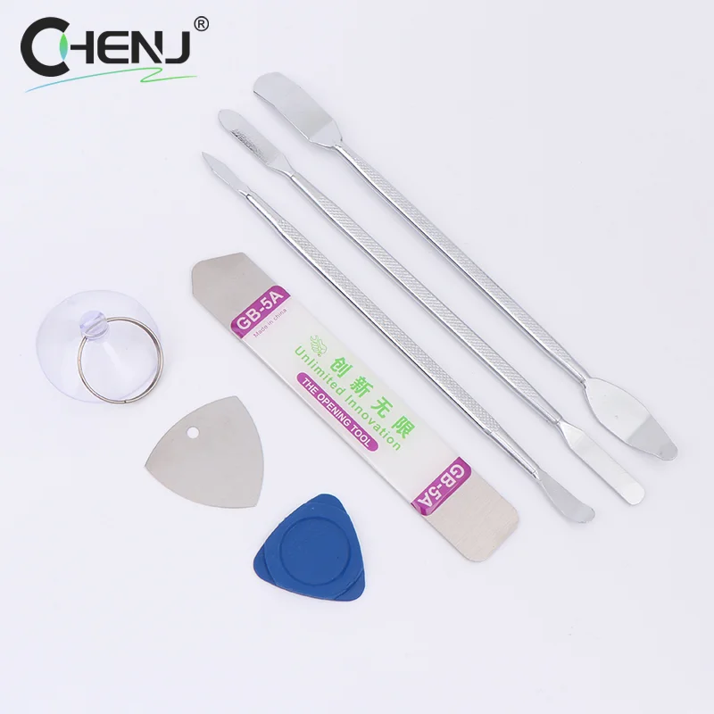 7pcs Metal Spudger Kit Universal Cell Phone Repair Opening Tool Mobile Phone Disassemble Crowbar Steel Pry Phone Hand Tool Set