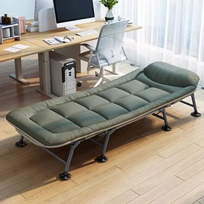 Use Folding Bed Single Adult Sleeper Portable Compact Cot Office Nap Home Rest and Hospital Patient Care Adjustable Lying Chair