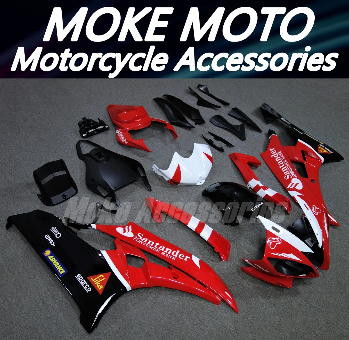 Motorcycle Fairings Kit Fit For Yzf R6 2006-2007 Bodywork Set High Quality Abs Injection Santander Red Black