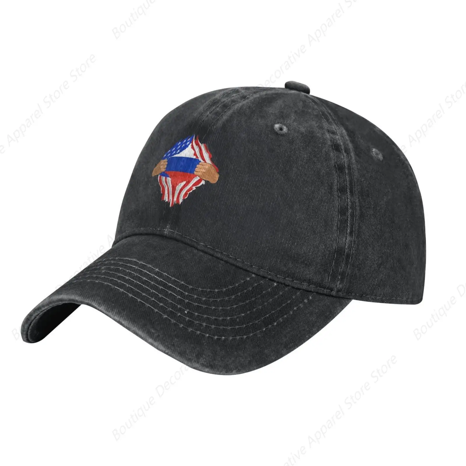 Hand Tear Flag of Russia Baseball Cap for Men Women Adjustable  Washed Cotton Golf Dad Hat Black