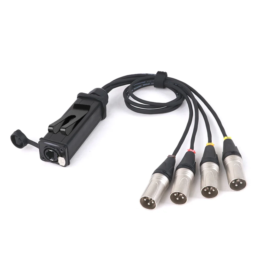 4 Channel 3Pin Audio Network XLR Cable for Stage Sound Lighting Recording Studio Male and Female to STP RJ45 Cat5/Cat6 Ethercon