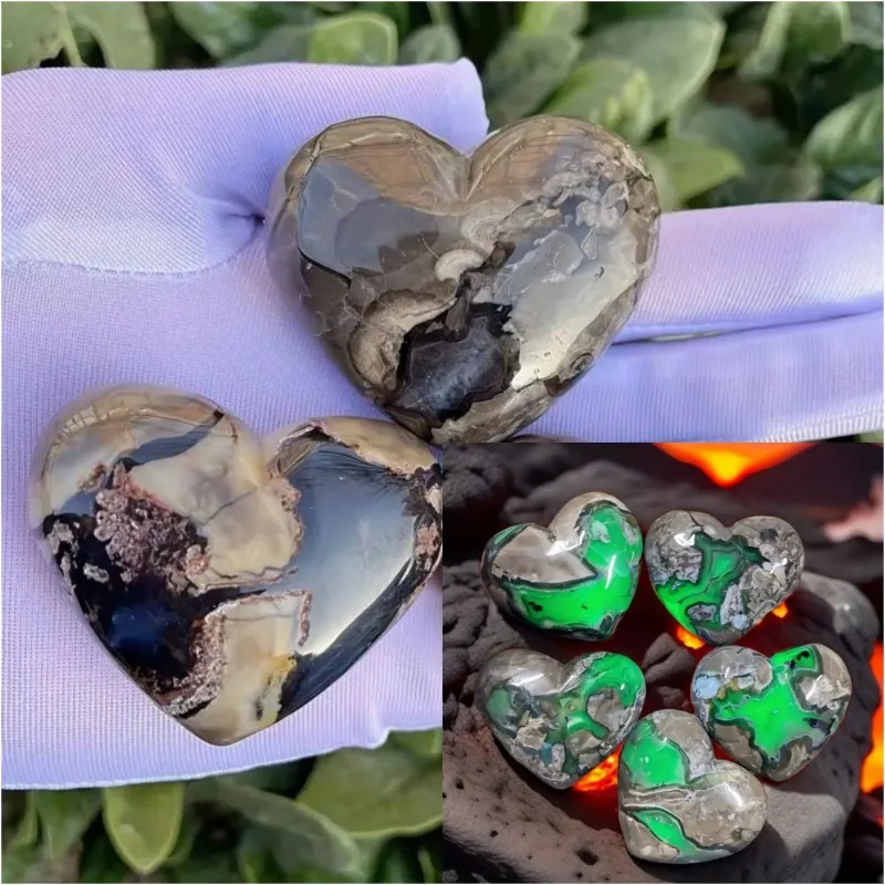 Natural Crystal Volcanic Agate Love Ornaments Crystal Raw Stone for Yoga FengShui Stone Ornaments Home Decor