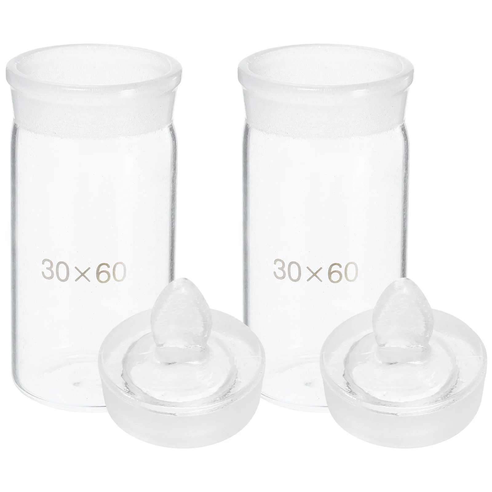 

2 Pcs Chemistry Bottles Experiment Weighing Laboratory Glass Sampling Experimental Jar Glassware Can