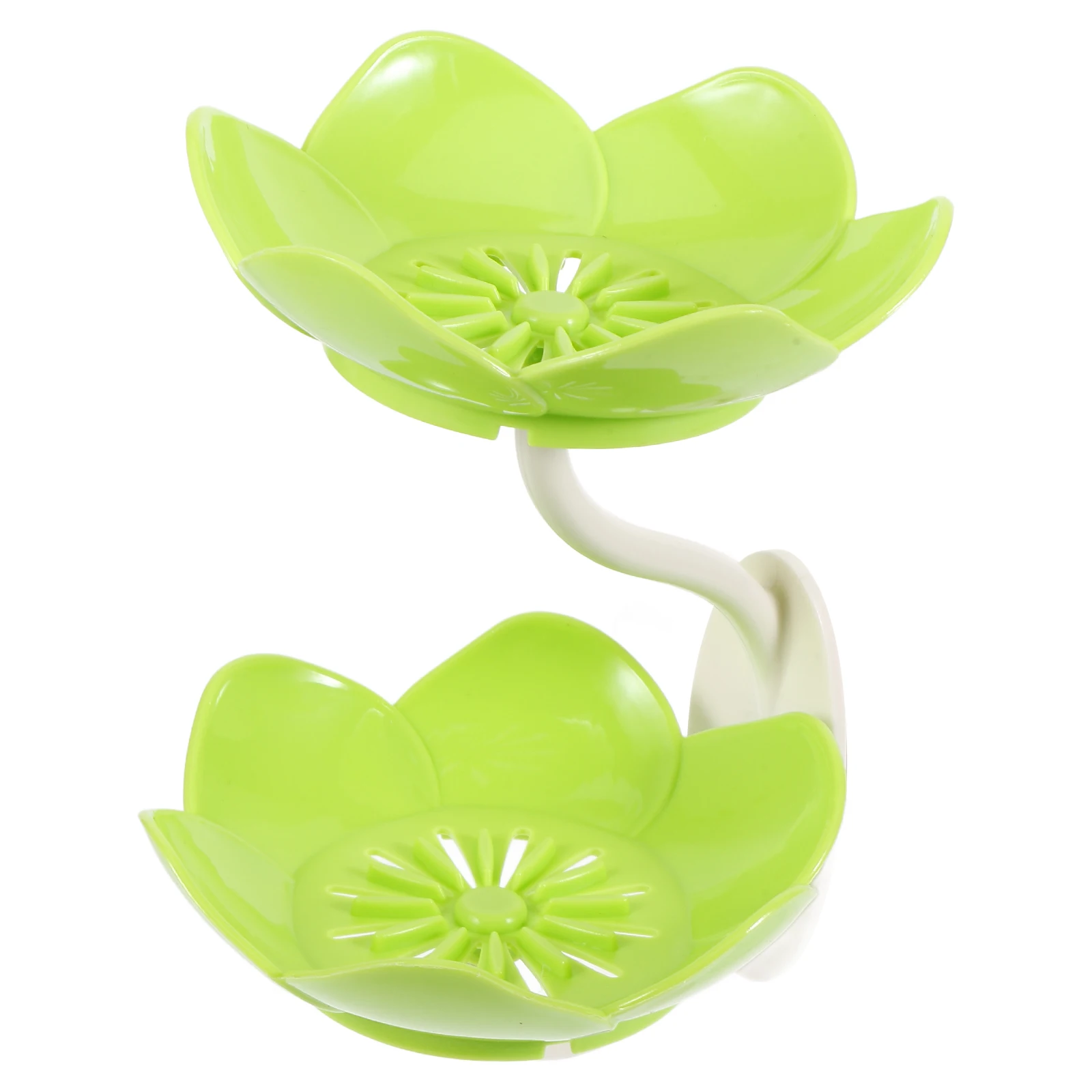 

Wall Mounted Double Tier Soap Dish Plastic Tray Green No Punching Bathroom Shelves Home Supplies Kitchen Toilet Storage Holder
