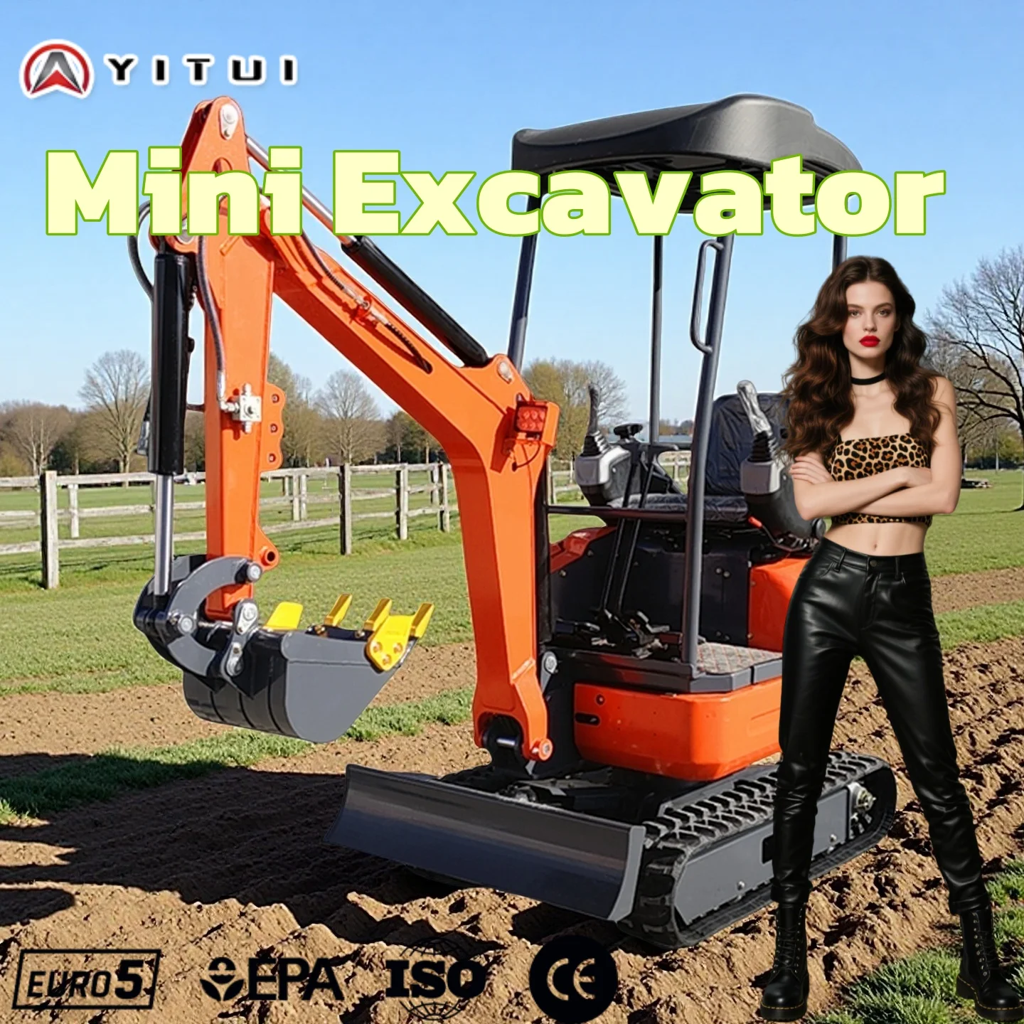 

Factory Price Construction Machinery Mini Digger Excavator Farming Tractor Factory Ce Epa Euro 5 Kubota Engine Customized
