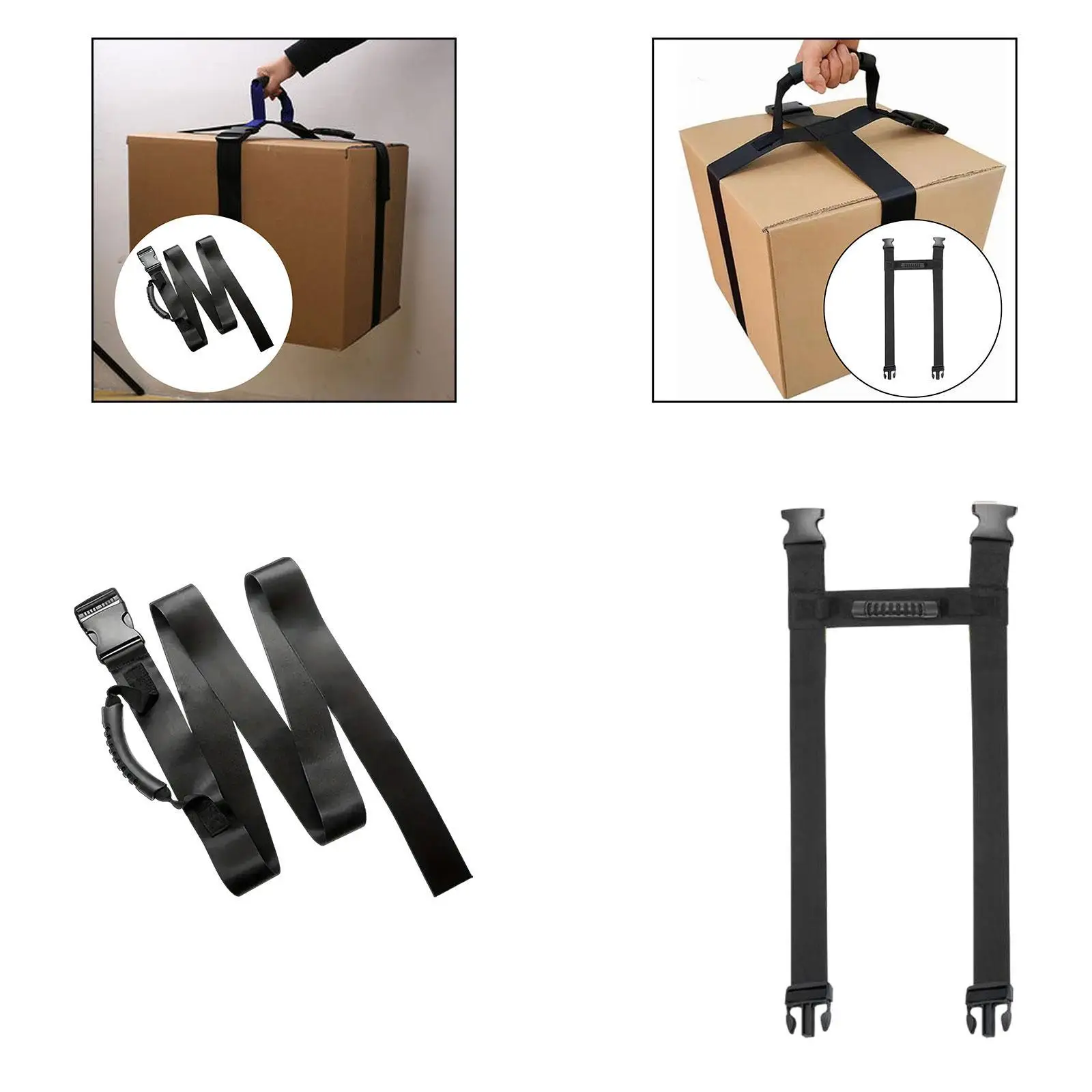 Carrying Strap with Handle Strong Load Capacity Black Portable Carry Strap